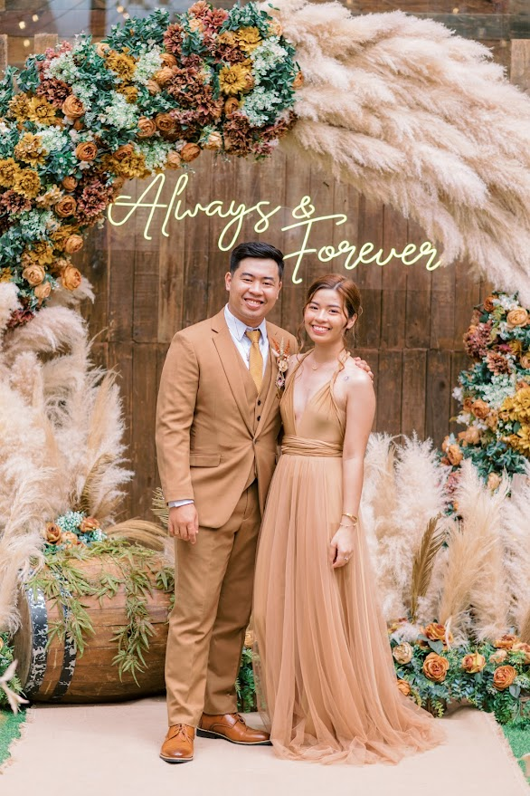 Angela with her brother at an event