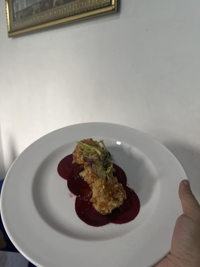 Plated dish on white plate